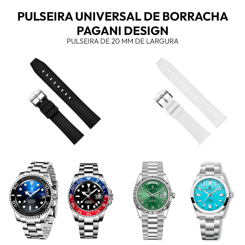 Pagani Design Rubber Watch Strap 20mm x 230mm