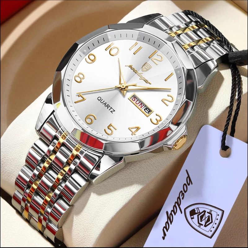 Poedagar Dual Essence Gold White Watch