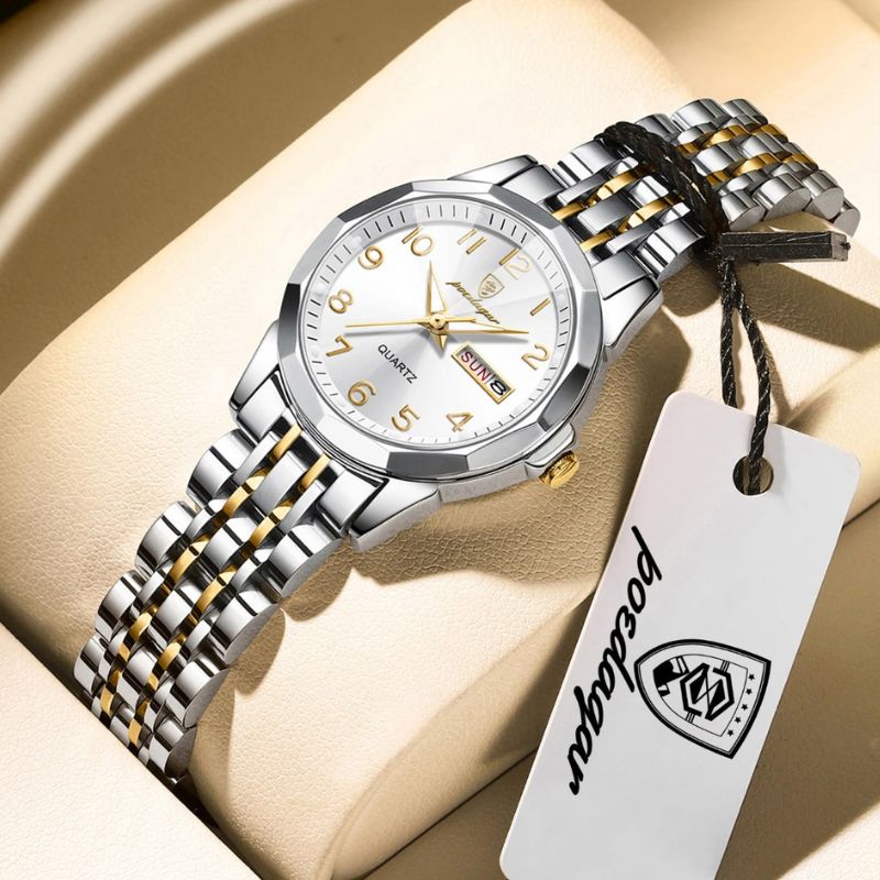 Poedagar Dual Essence Gold White Watch