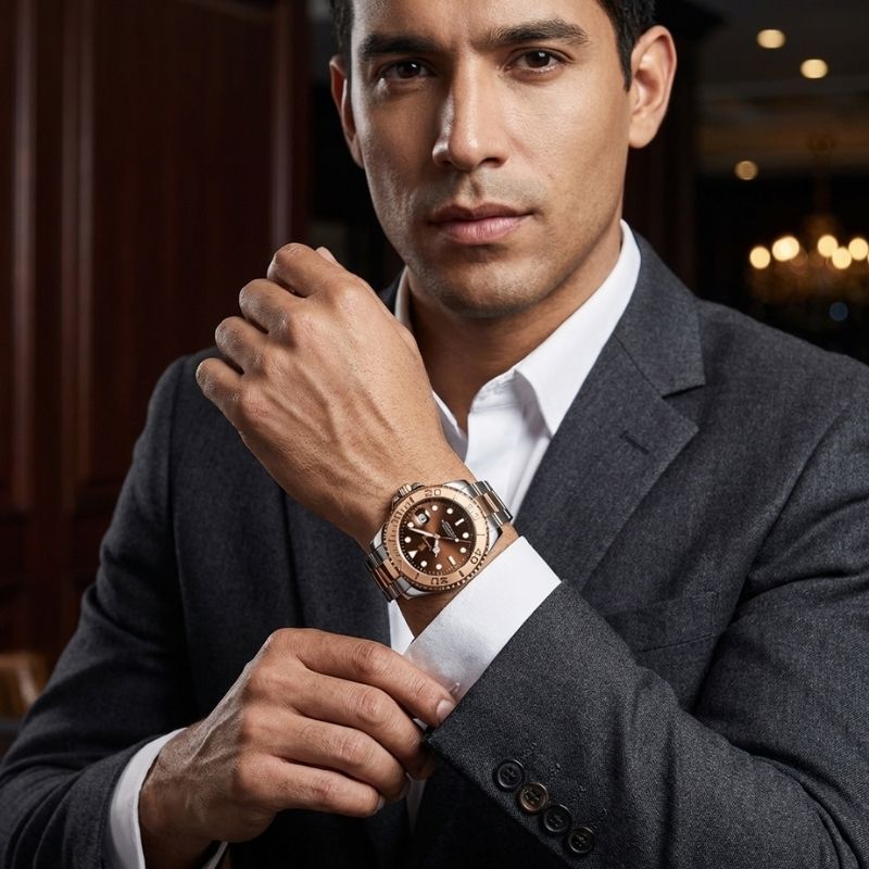 Poedagar Submariner Rose Gold Brown