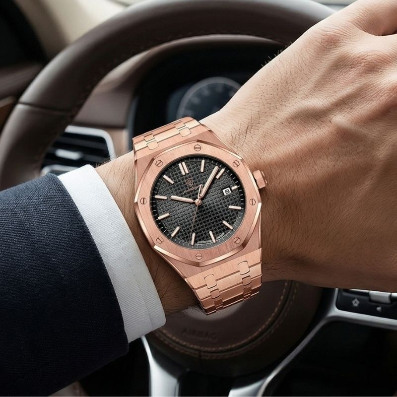 Poedagar Deluxe Octagon Rose Black Watch