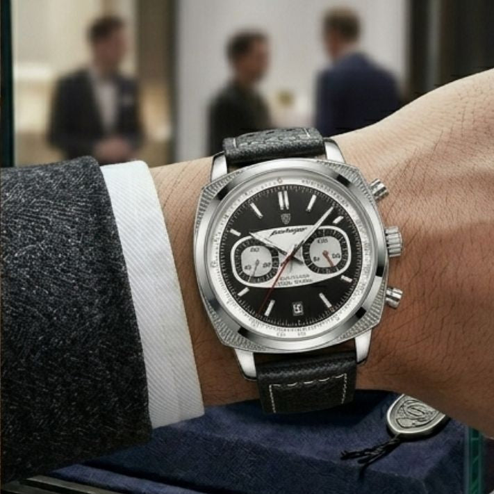 Poedagar Dominium Chrono Silver Black Watch