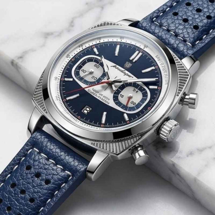 Poedagar Dominium Chrono Silver Blue Watch
