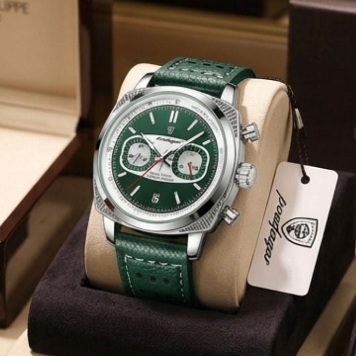 Poedagar Dominium Chrono Silver Green Watch