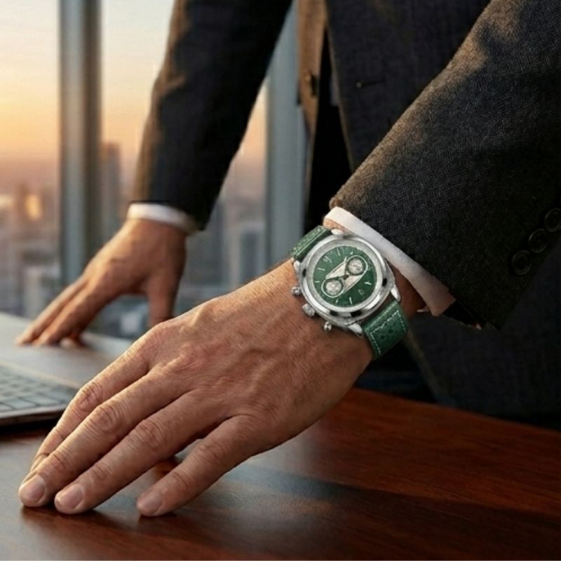 Poedagar Dominium Chrono Silver Green Watch