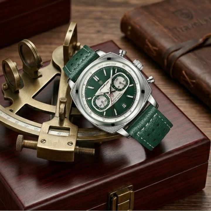 Poedagar Dominium Chrono Silver Green Watch