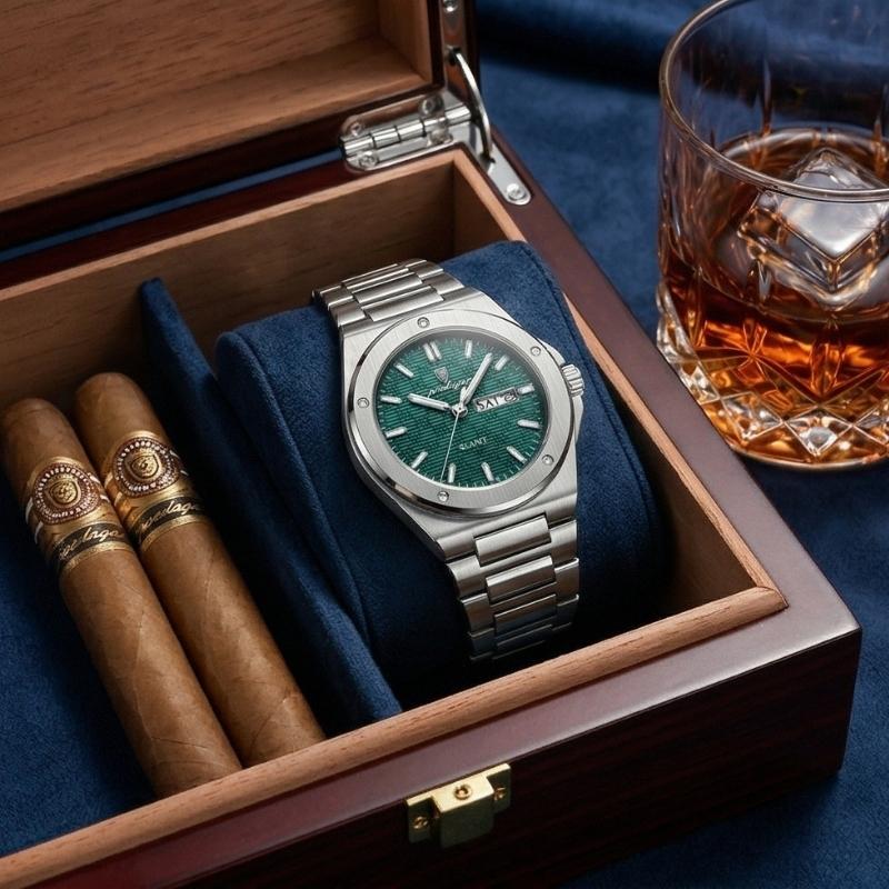 Poedagar Majesty Silver Blue Watch