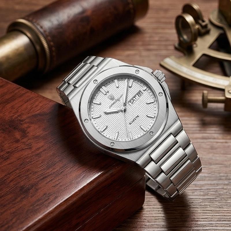Poedagar Majesty Silver White Watch