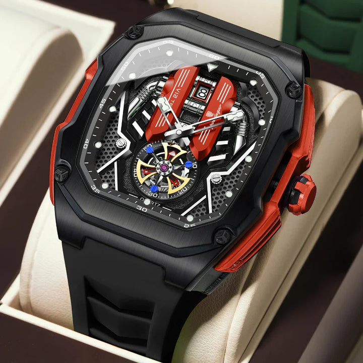 Poedagar Velocity Black Red Watch