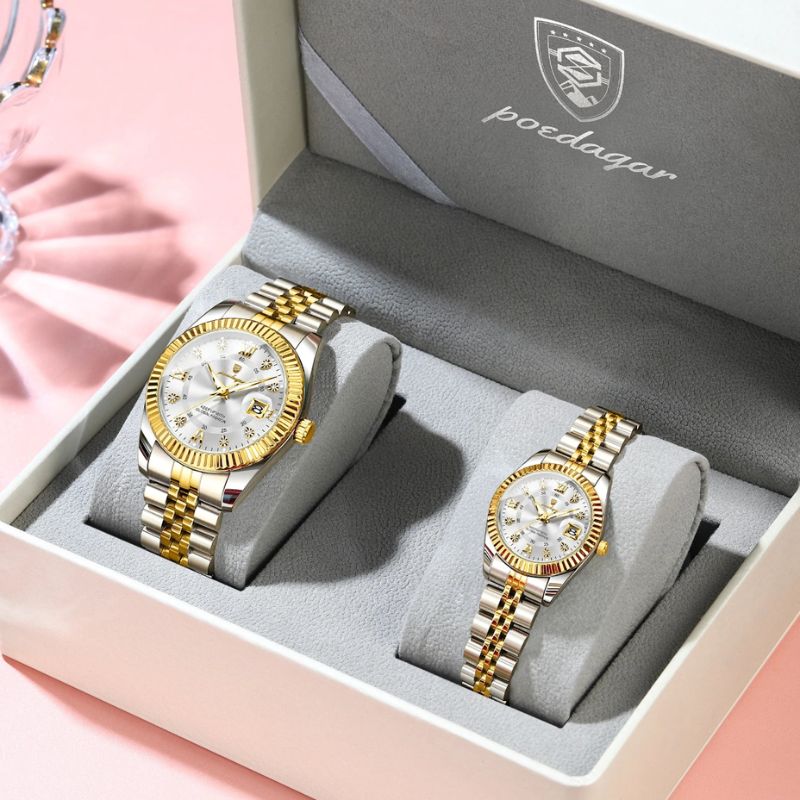 Poedagar Royal Duo Gold White Watch