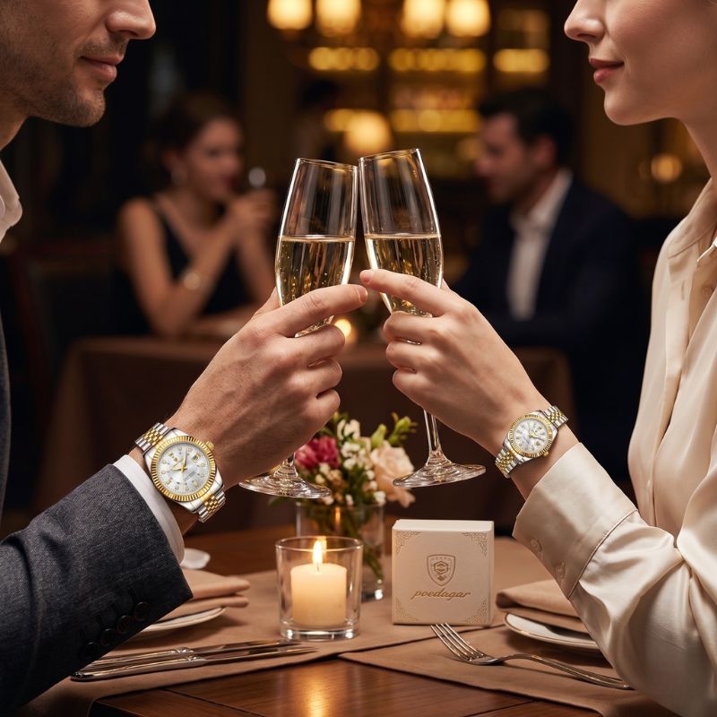 Poedagar Royal Duo Gold White Watch