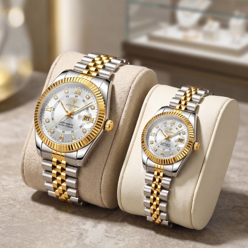 Kit presente Poedagar Royal Duo Gold White para casal — masculino e feminino
