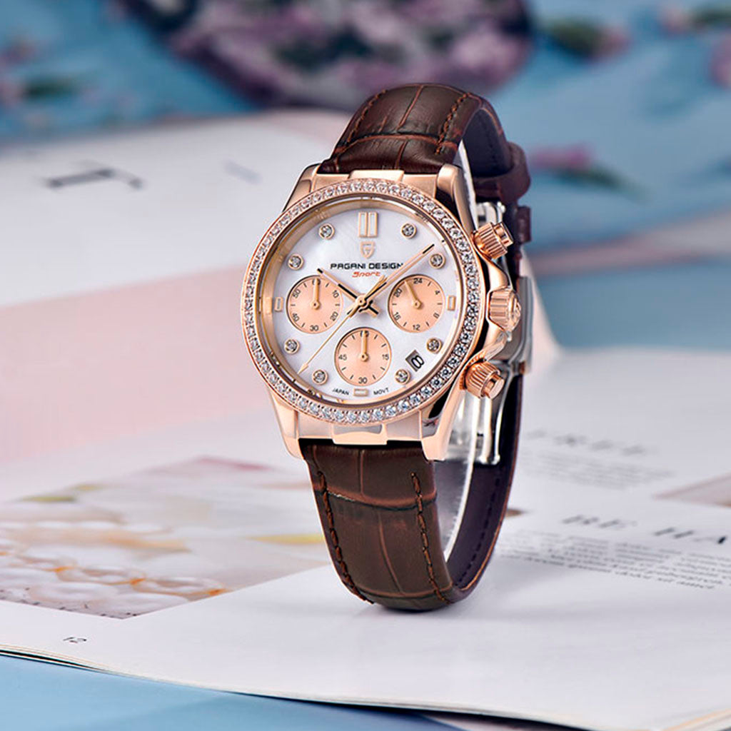 Women's Watch Pagani Design Daisy Gold Brown product photo
