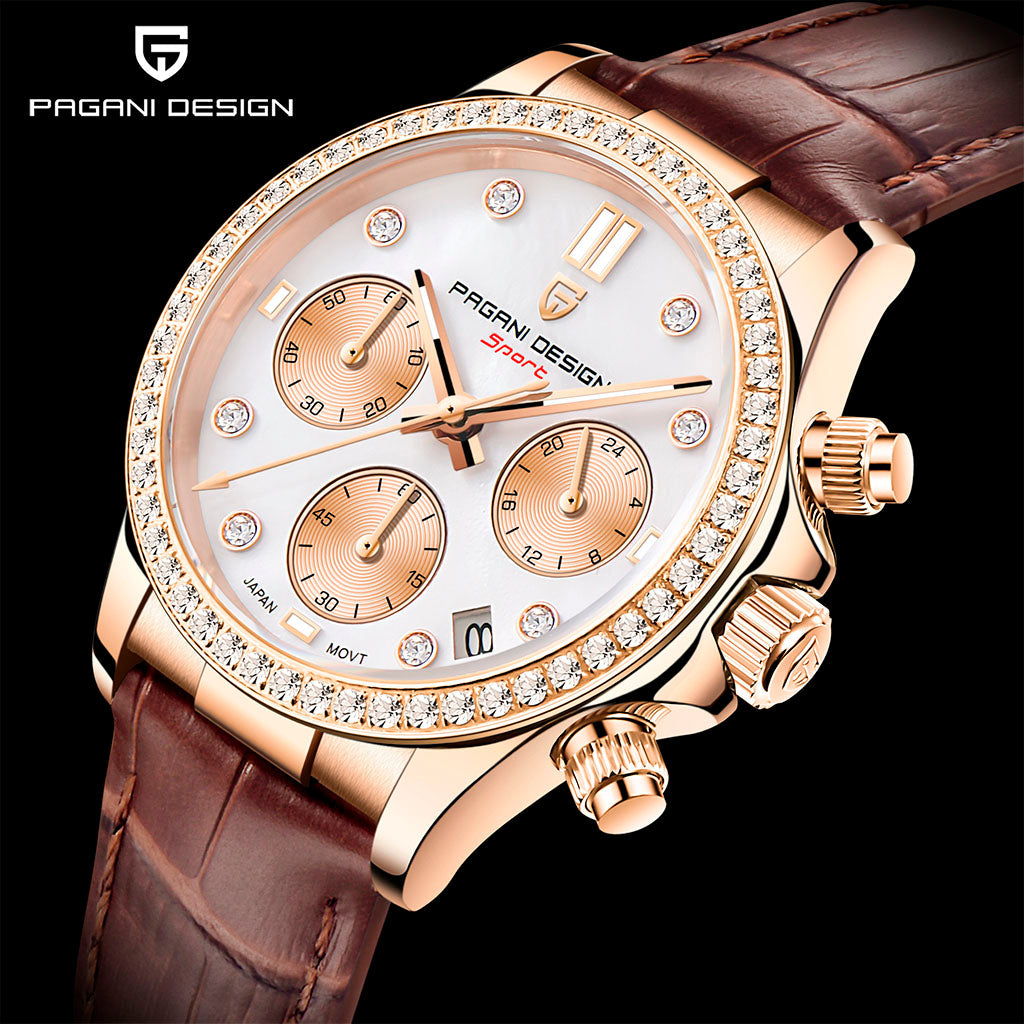 Women's Watch Pagani Design Daisy Gold Brown product photo