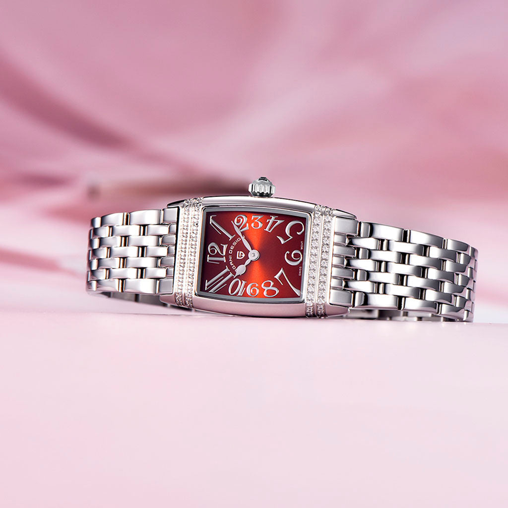 Women's Watch Pagani Design Sunflower Silver Red product photo