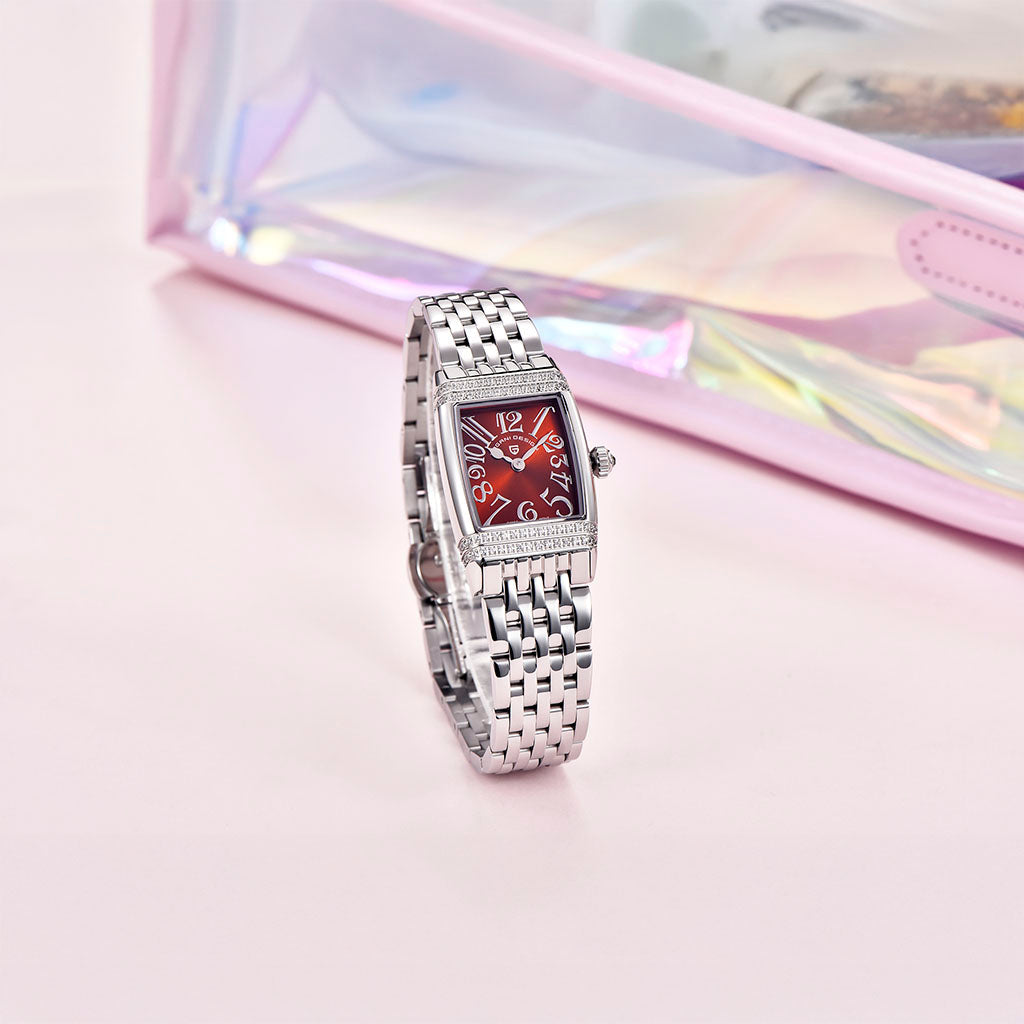 Women's Watch Pagani Design Sunflower Silver Red product photo