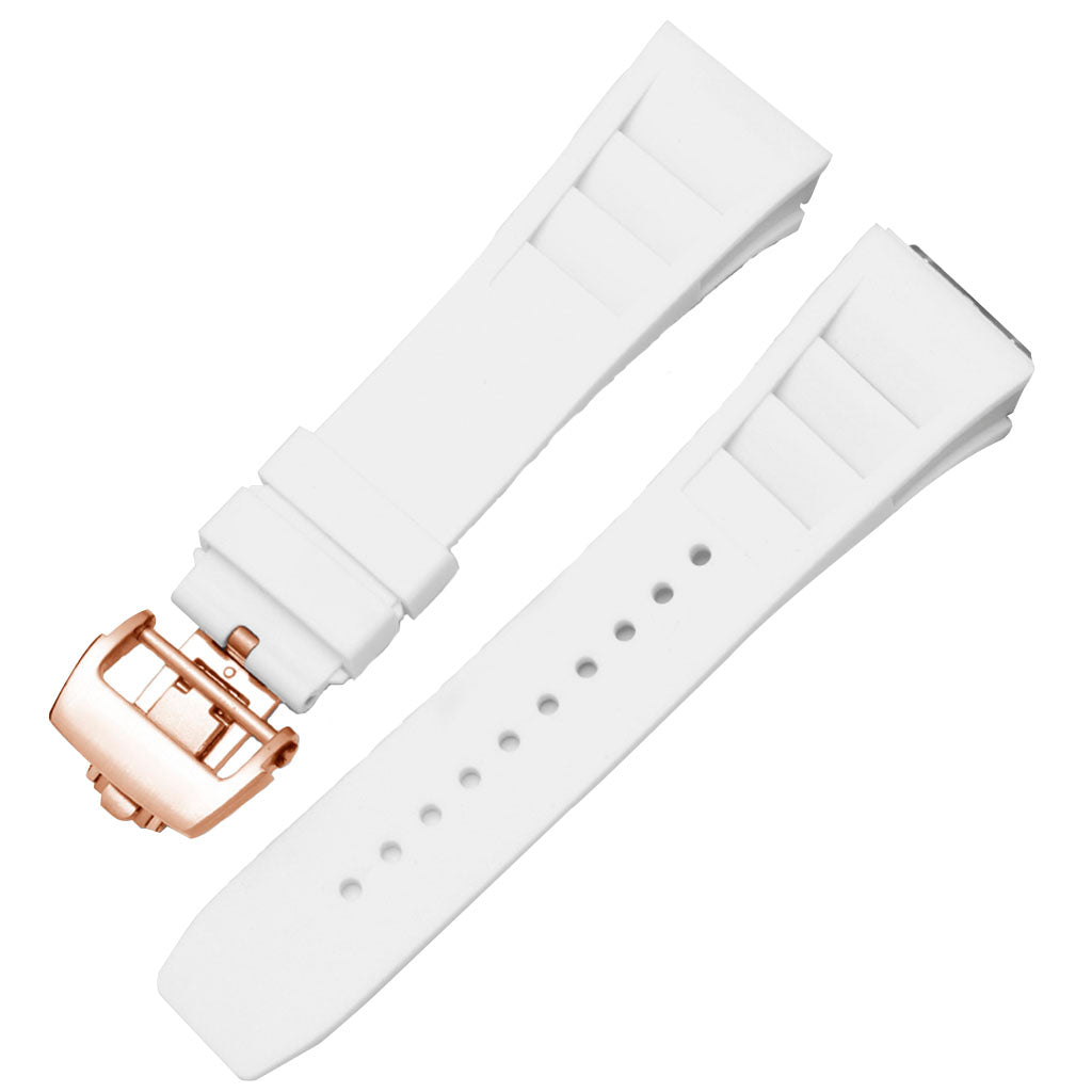 White Rubber Strap Compatible with Pagani Design Birmingham