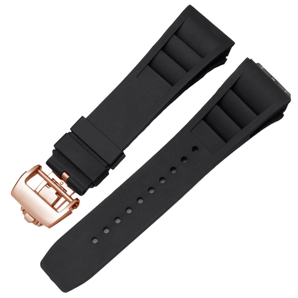 Pulseira de borracha preta compatível com Pagani Design Birmingham